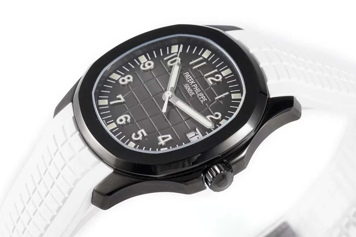 Aquanaut 5167A ‘Black Venom Limited Edition’ schwarzes Zifferblatt am weißen Kautschukarmband – Bild 3