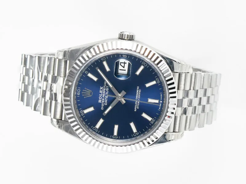 Datejust 36mm 126334 VSF esfera azul índices de bastón en oro blanco - Imagen 3