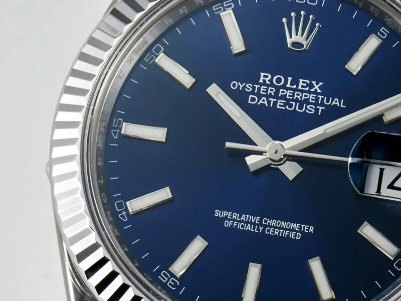 Datejust 36mm 126334 VSF esfera azul índices de bastón en oro blanco - Imagen 10