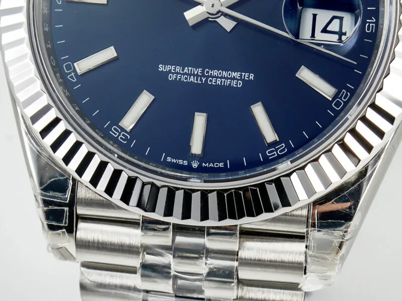 Datejust 36mm 126334 VSF esfera azul índices de bastón en oro blanco - Imagen 7