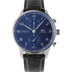 Portugieser Chronograph IW371606 Blue Dial in Steel