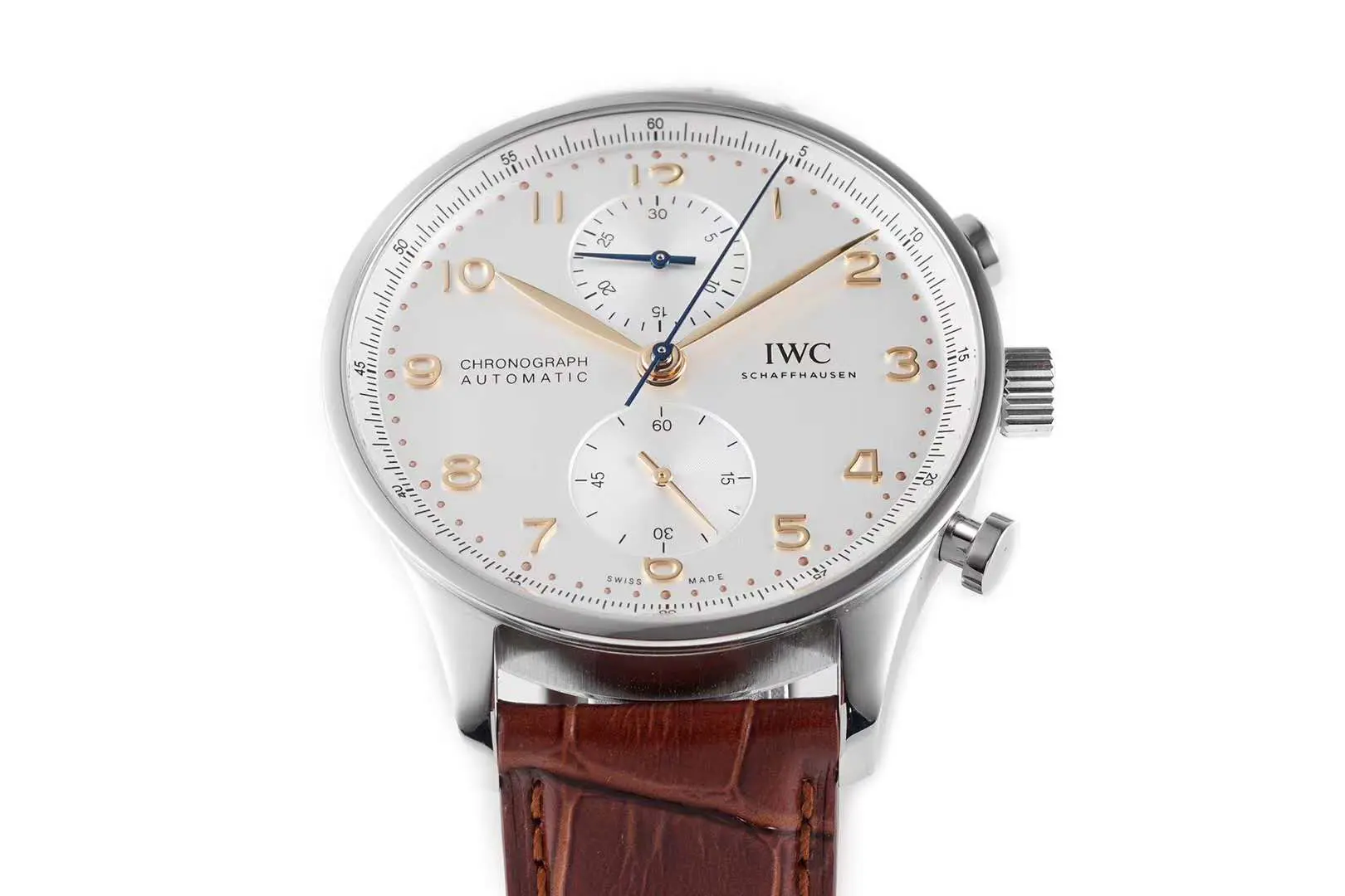 Portugieser Chronograph IW371611 quadrante bianco in acciaio - immagine 5