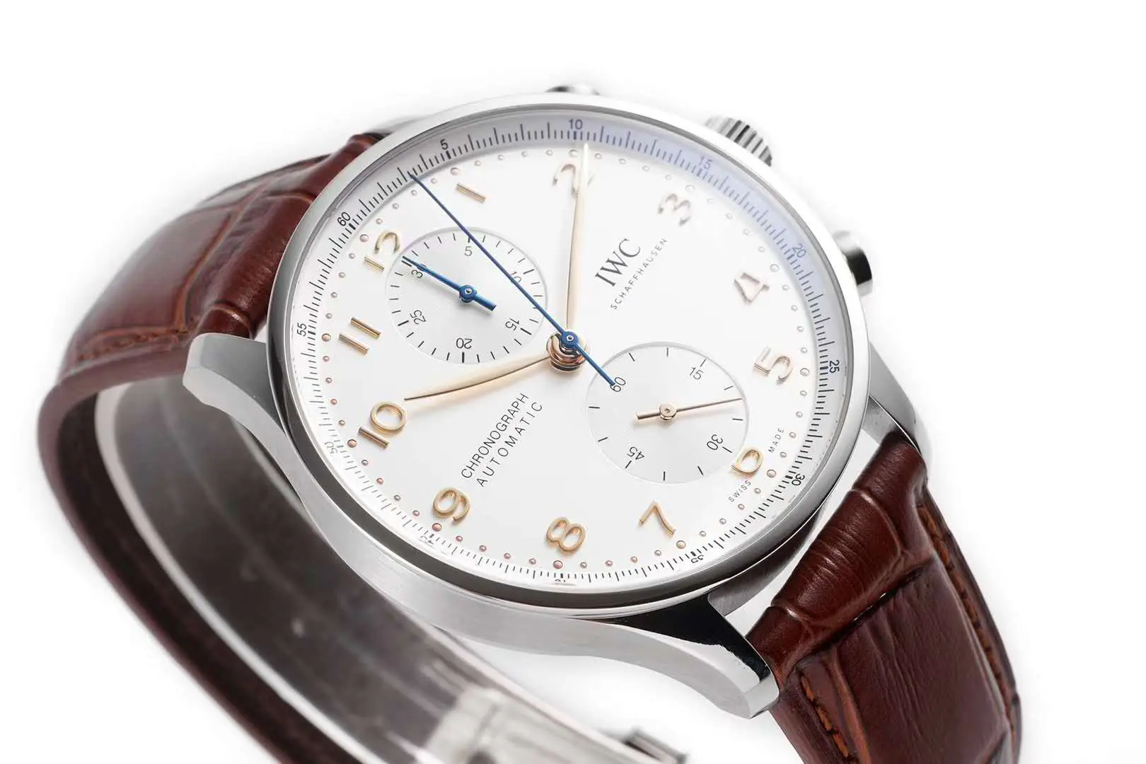 Portugieser Chronograph IW371611 quadrante bianco in acciaio - immagine 9