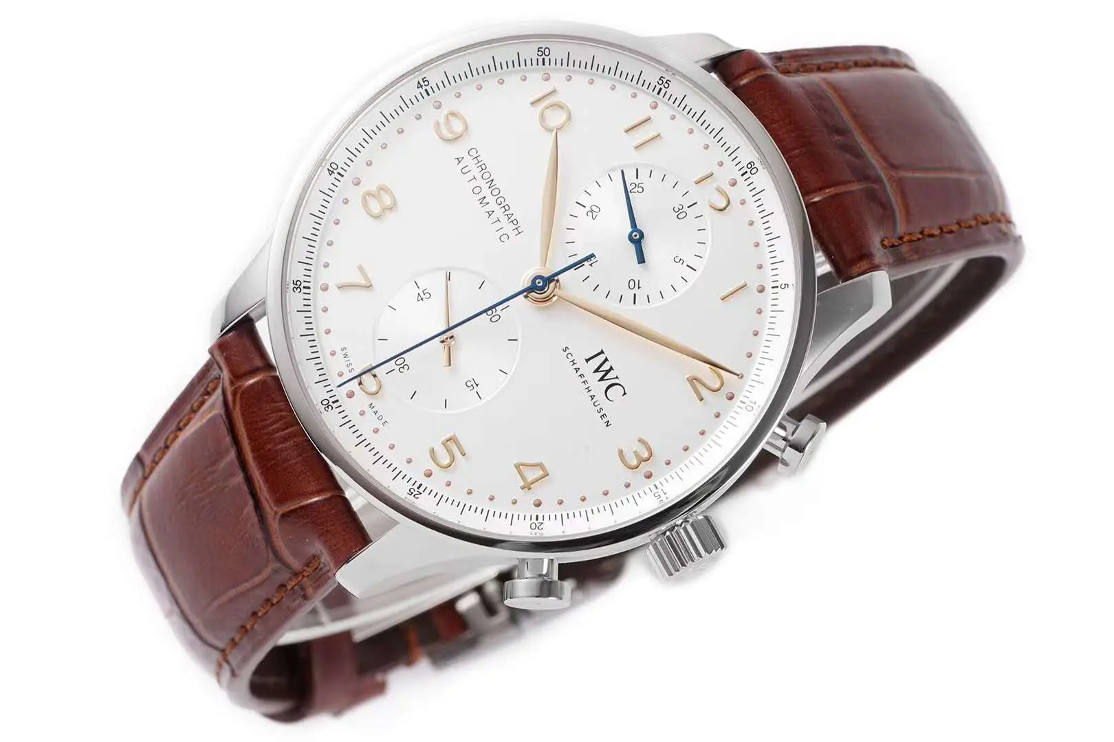 Portugieser Chronograph IW371611 quadrante bianco in acciaio - immagine 2