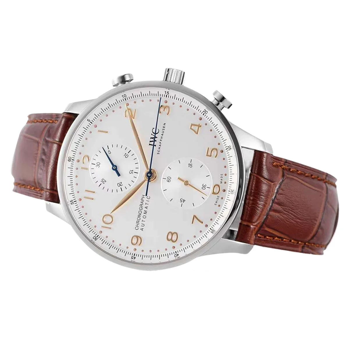 Portugieser Chronograph IW371611 quadrante bianco in acciaio - immagine 3