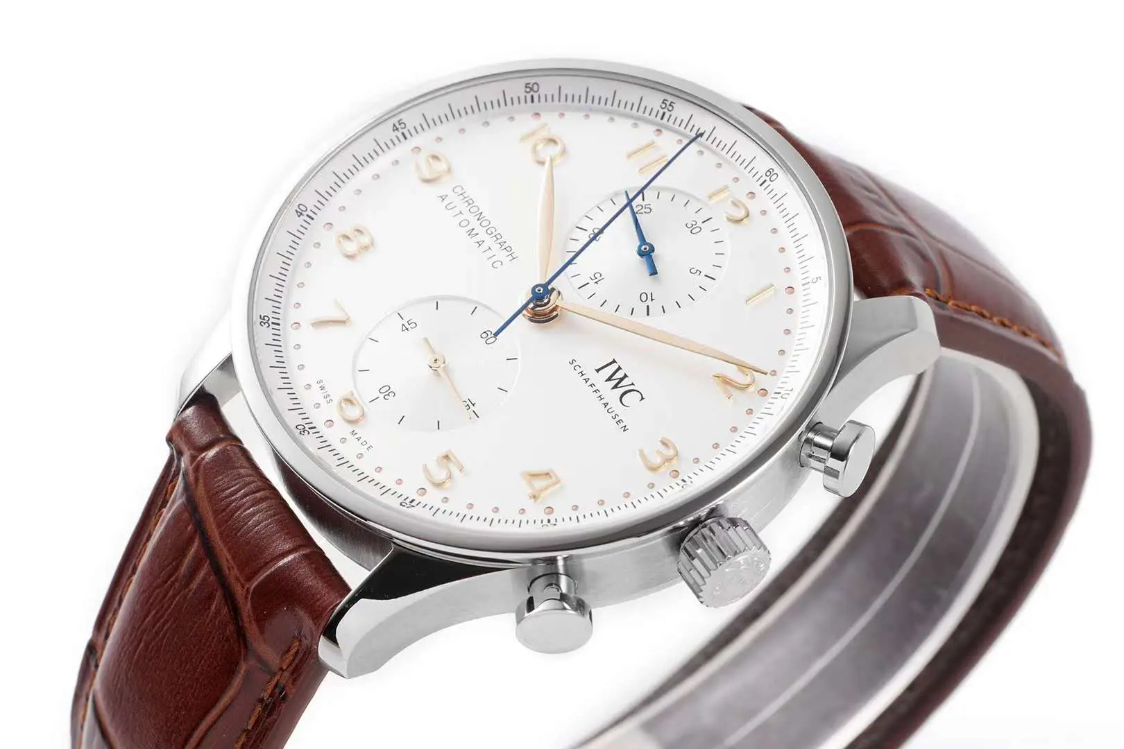 Portugieser Chronograph IW371611 quadrante bianco in acciaio - immagine 6