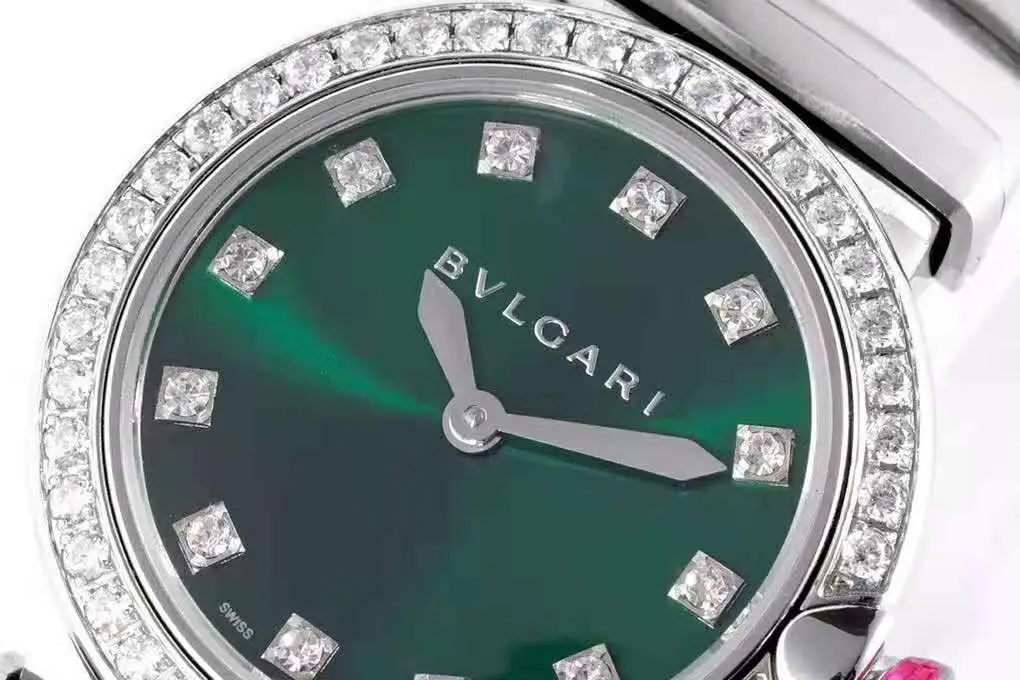 Lvcea smaragdgrünes Zifferblatt in Stahl mit Diamantlünette – Bild 3