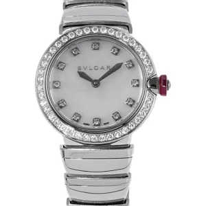 Lvcea MOP Dial in Steel with Diamond Bezel