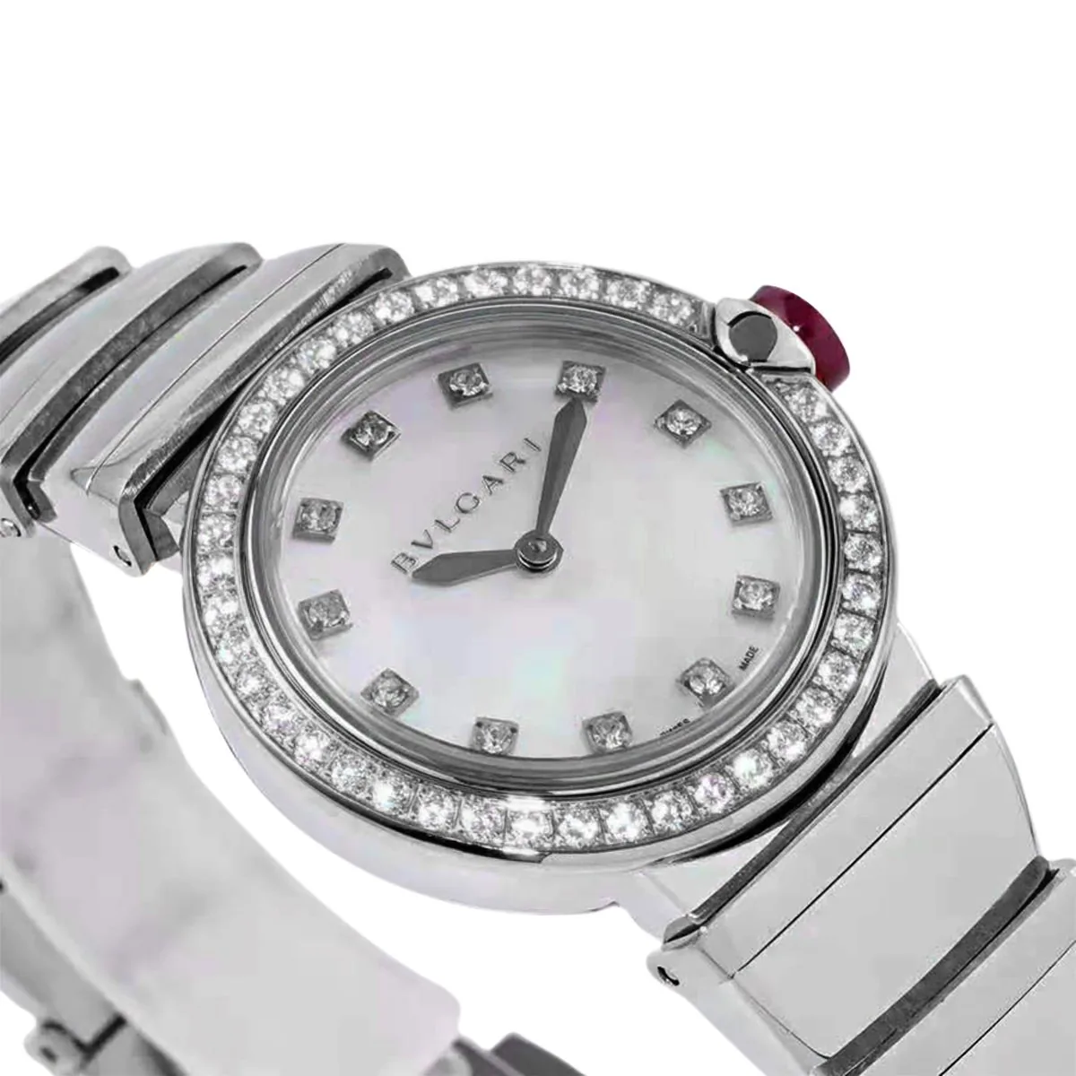Lvcea MOP Dial in Steel with Diamond Bezel - Image 2