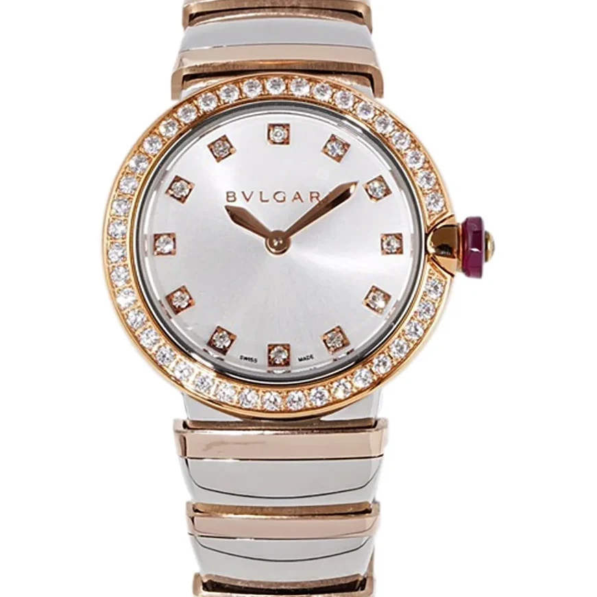 Lvcea Silver Dial in Rose Gold/Steel with Diamond Bezel
