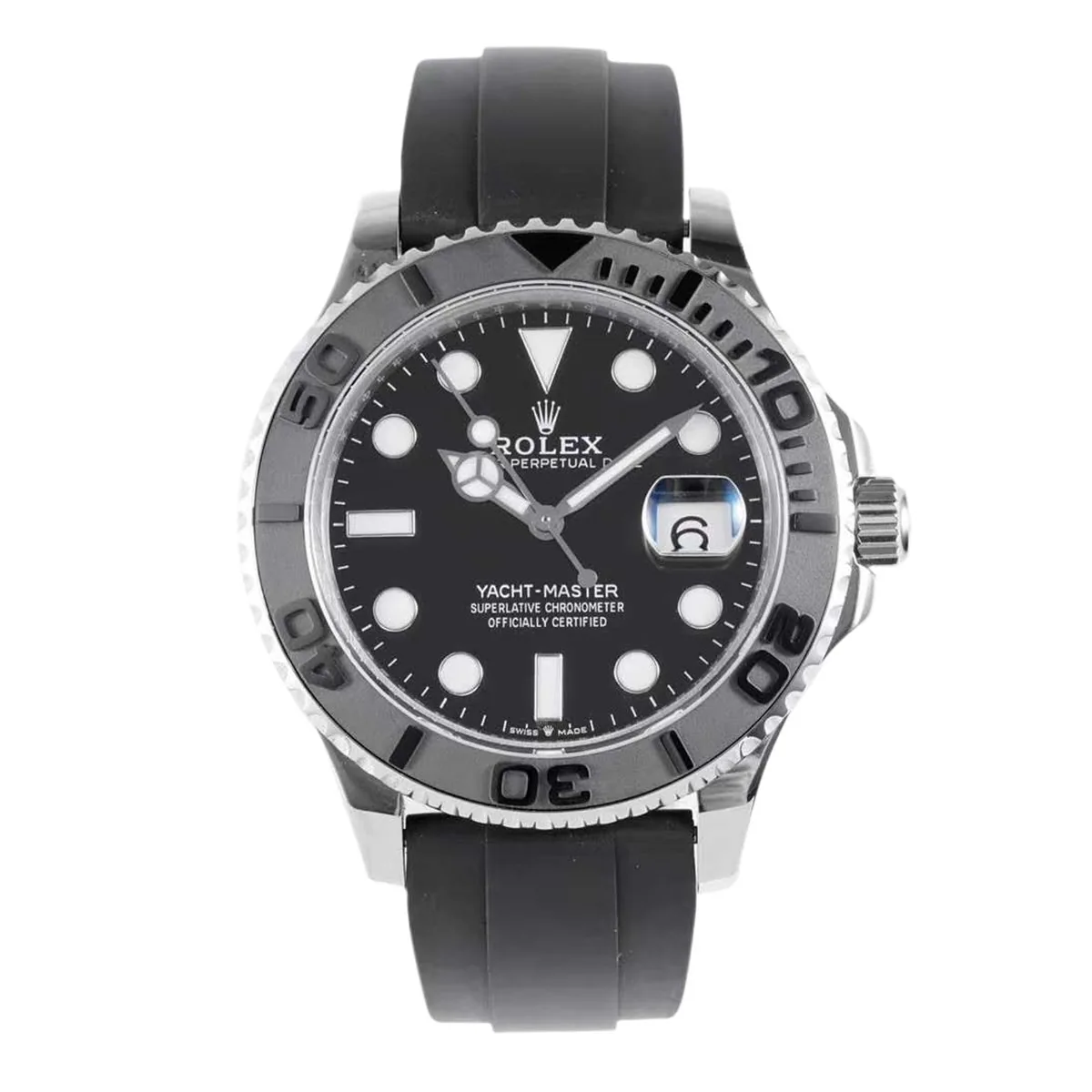 Yacht-Master 42 226659 oro blanco con correa Oysterflex