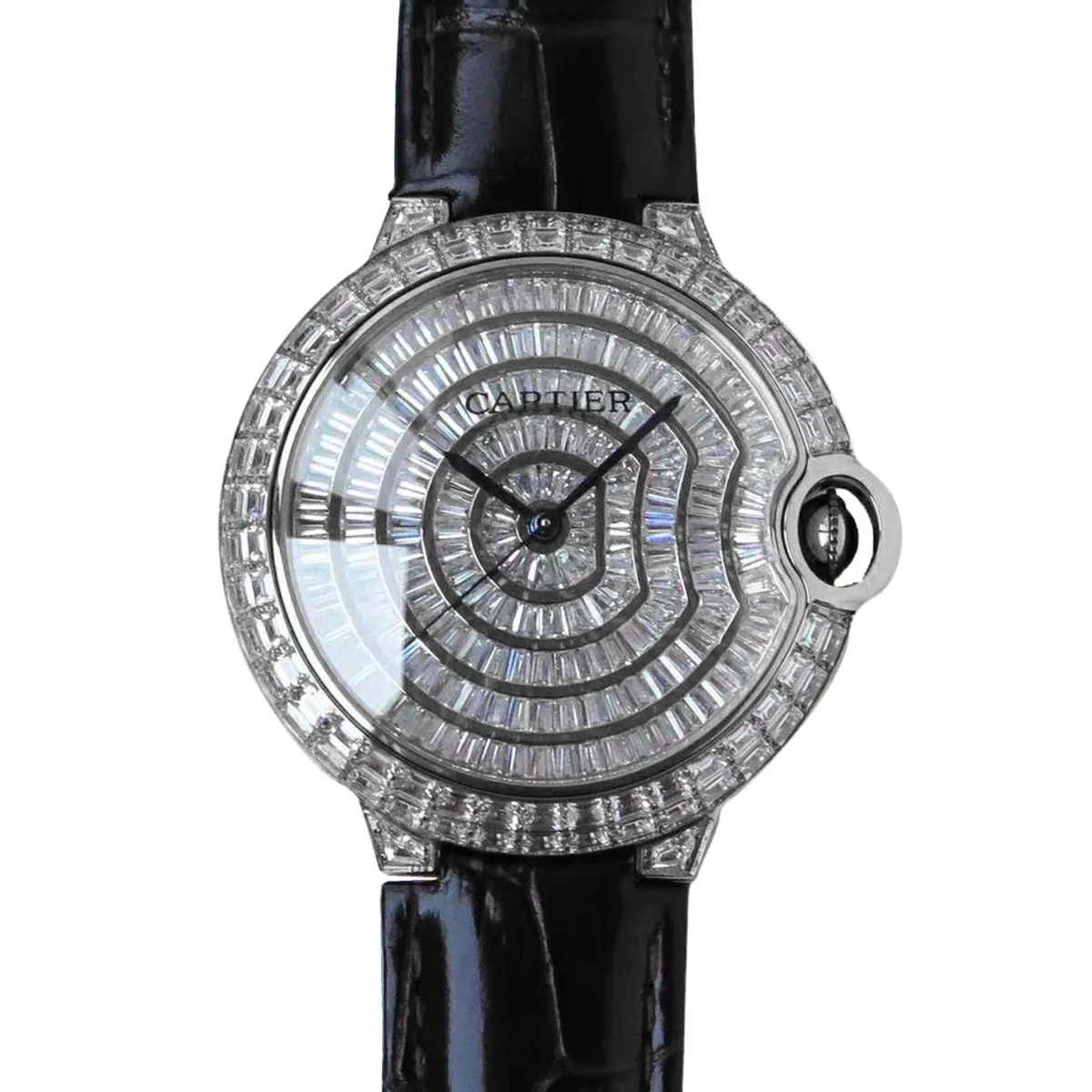Ballon Bleu de Cartier 42mm quadrante pavé di diamanti in acciaio