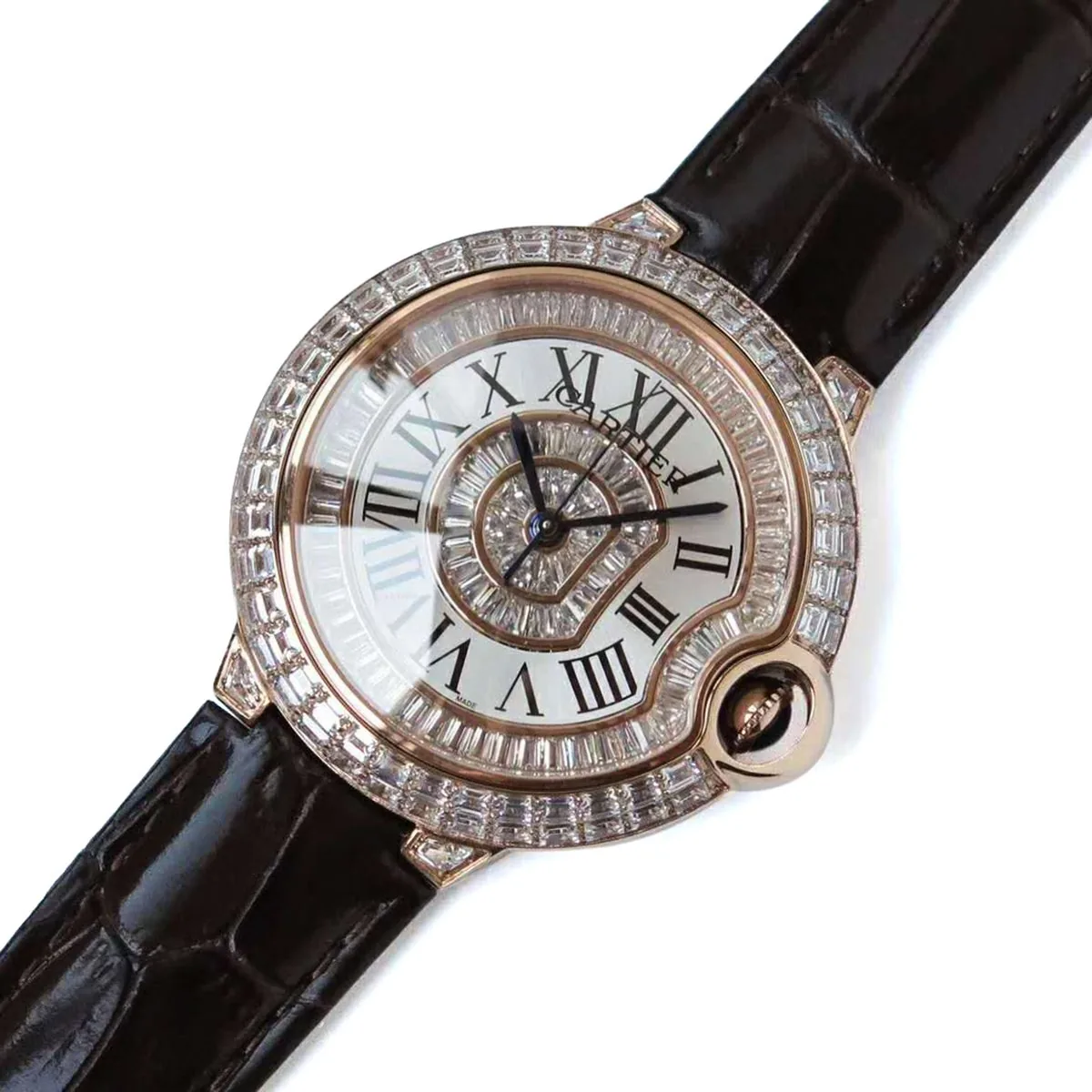 Ballon Bleu de Cartier 42mm quadrante bianco con diamanti in oro rosa - immagine 2