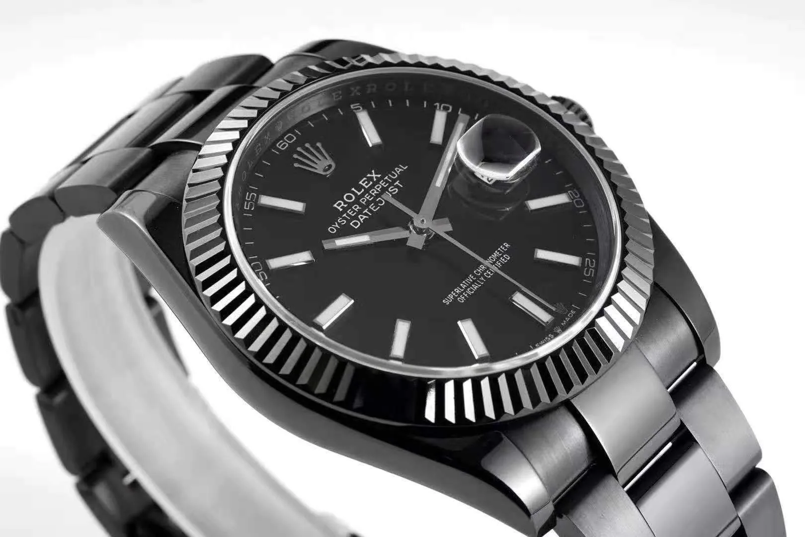 Datejust 41 esfera negra con índices de bastón en PVD negro - Imagen 4