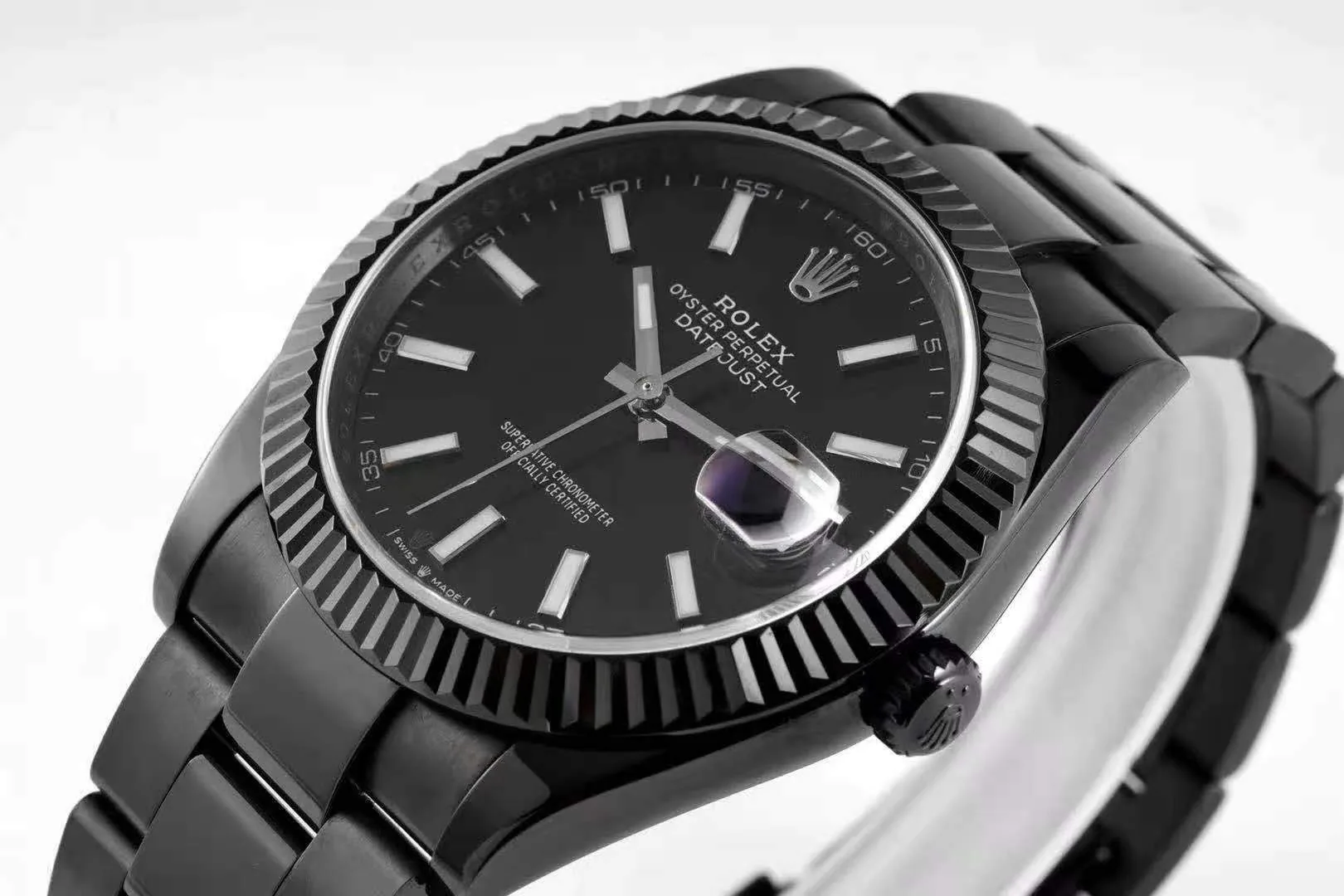 Datejust 41 esfera negra con índices de bastón en PVD negro - Imagen 5