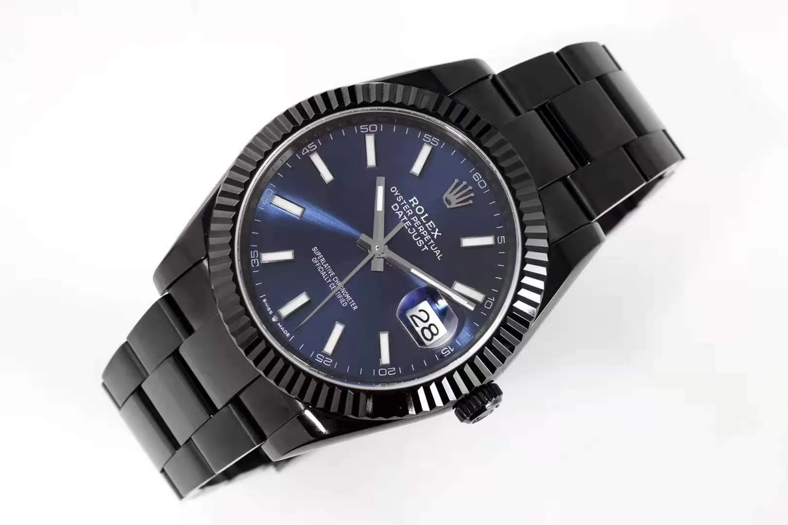 Datejust 41 esfera azul con índices de bastón en PVD negro - Imagen 3