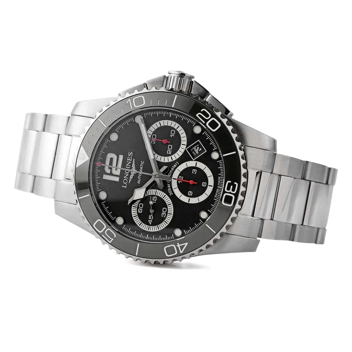 Hydroconquest schwarzes Zifferblatt am Armband – Bild 5