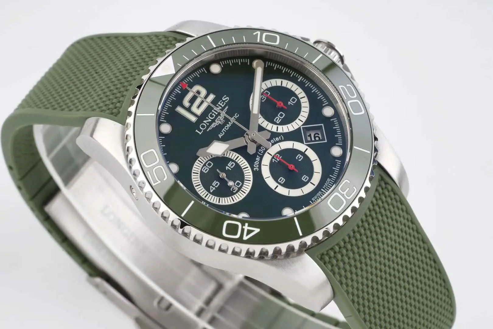 Hydroconquest quadrante verde su cinturino in gomma - immagine 5