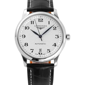 Master Collection White Dial on Black Leather Strap