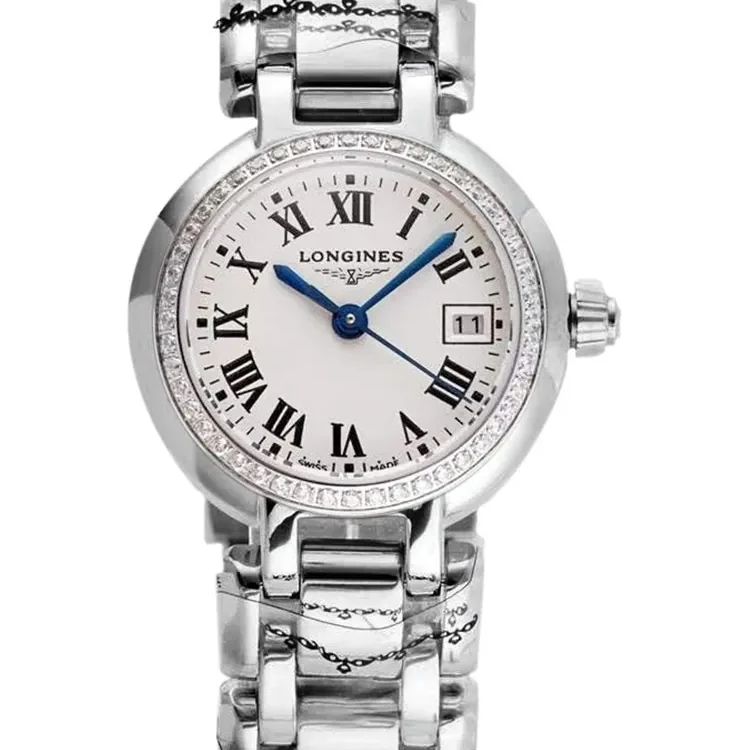 Primaluna White Dial with Roman Markers and Diamond Bezel