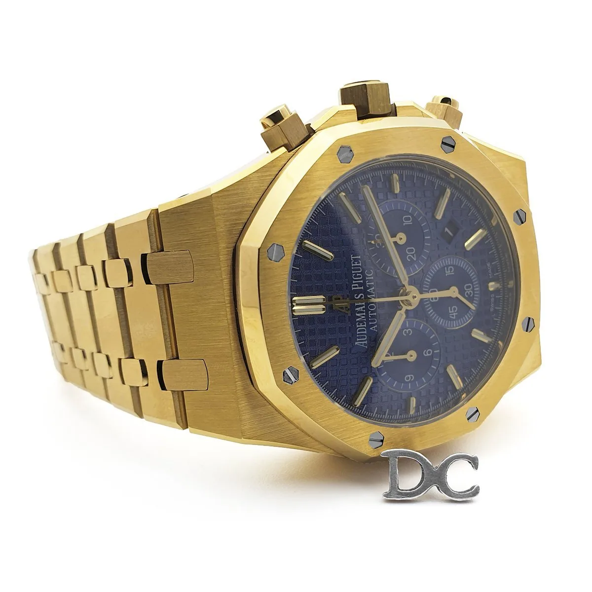 Royal Oak chronographe automatique cadran bleu en or jaune – Image 4