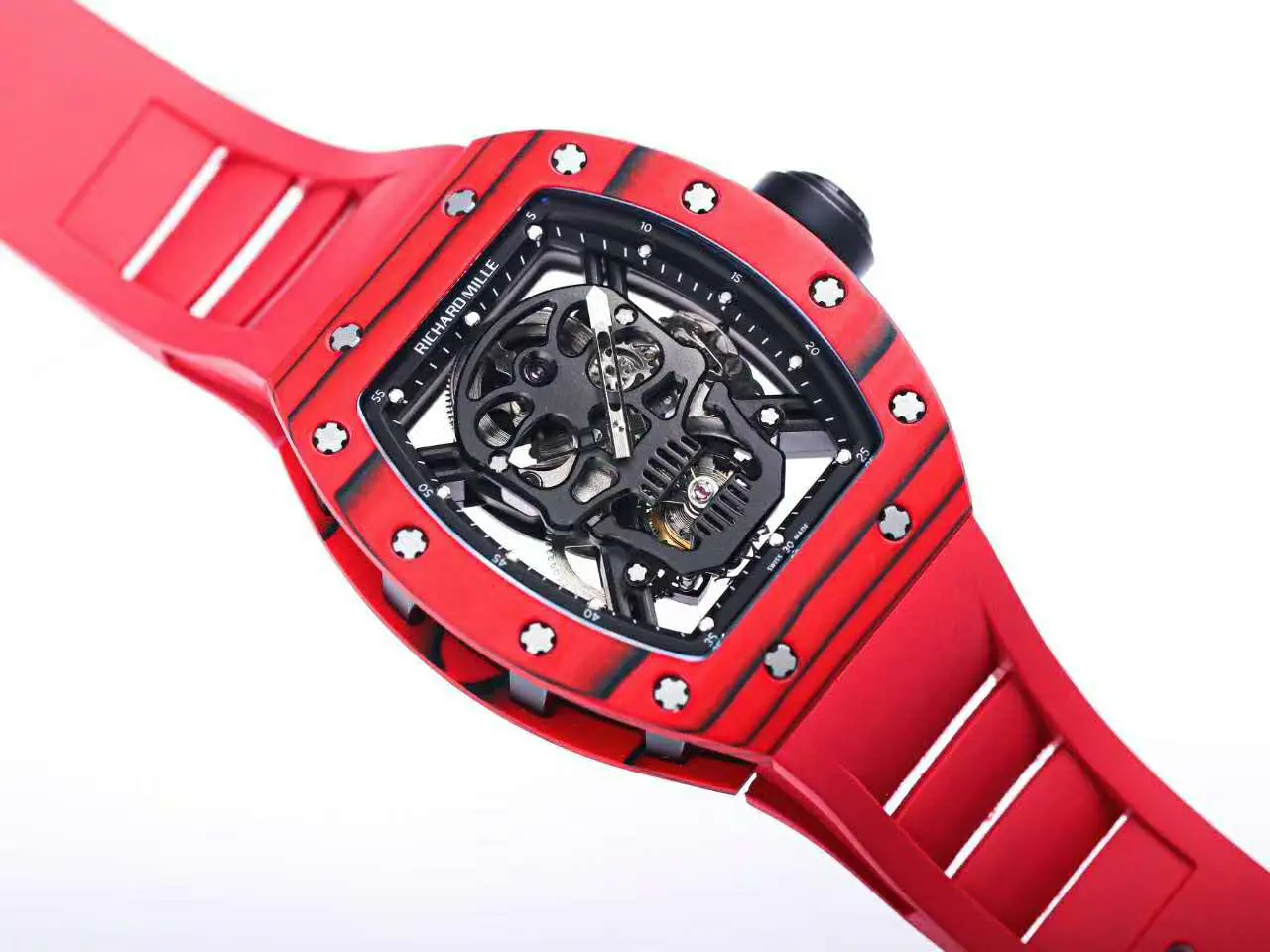 RM 052-01 Tourbillon Black Skull in rotem NTPT-Carbon – Bild 4