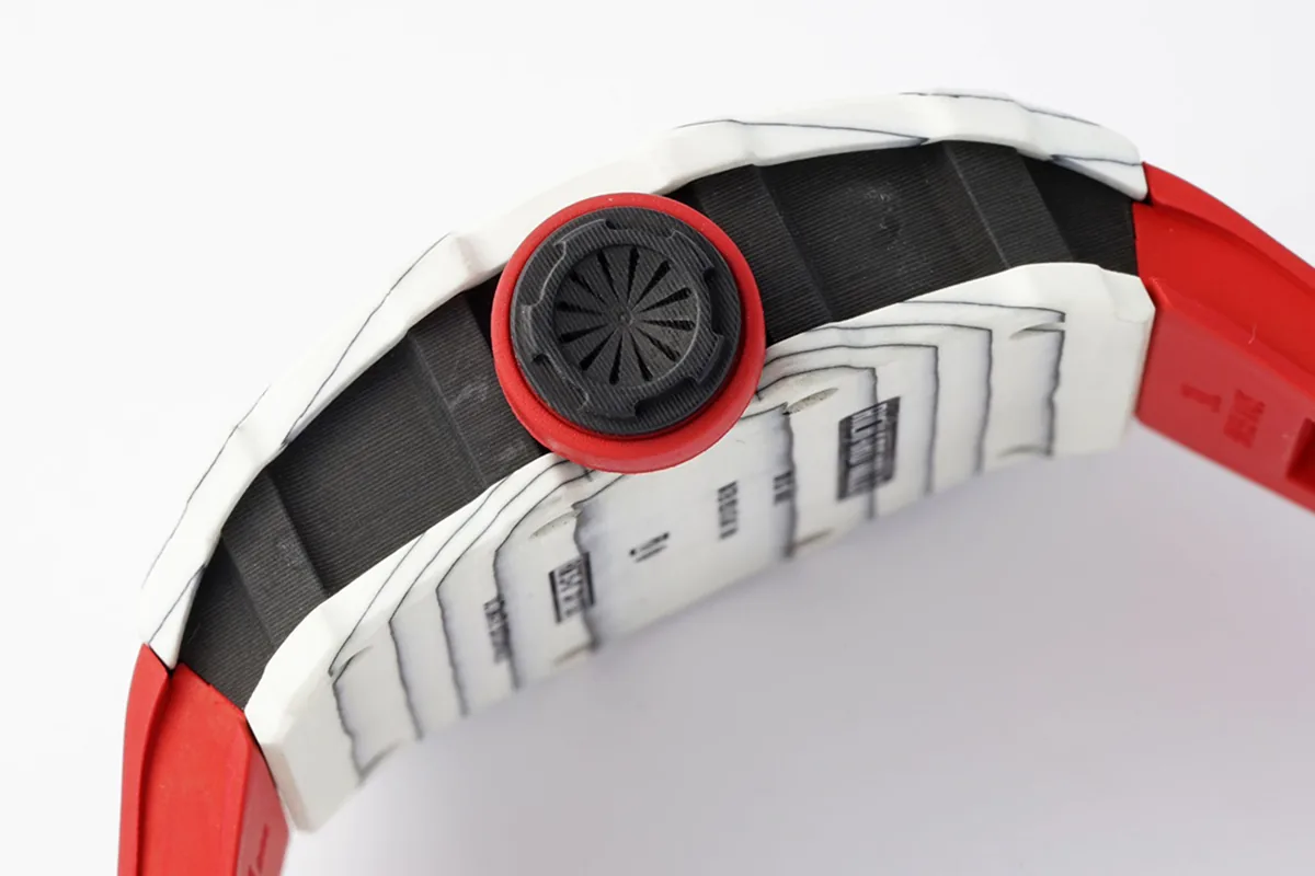 RM 035-01 Rafael Nadal NTPT bianco su cinturino in gomma rosso (Sonic) - immagine 5
