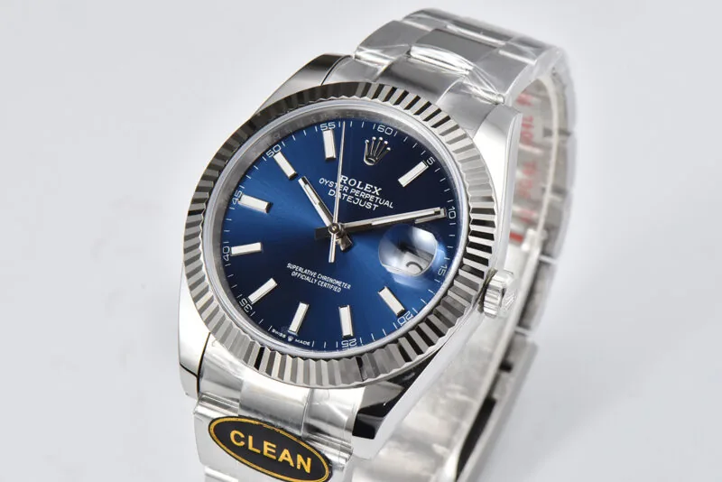 Datejust 36mm CF 126334 quadrante blu indici a bastone su bracciale Oyster - immagine 3