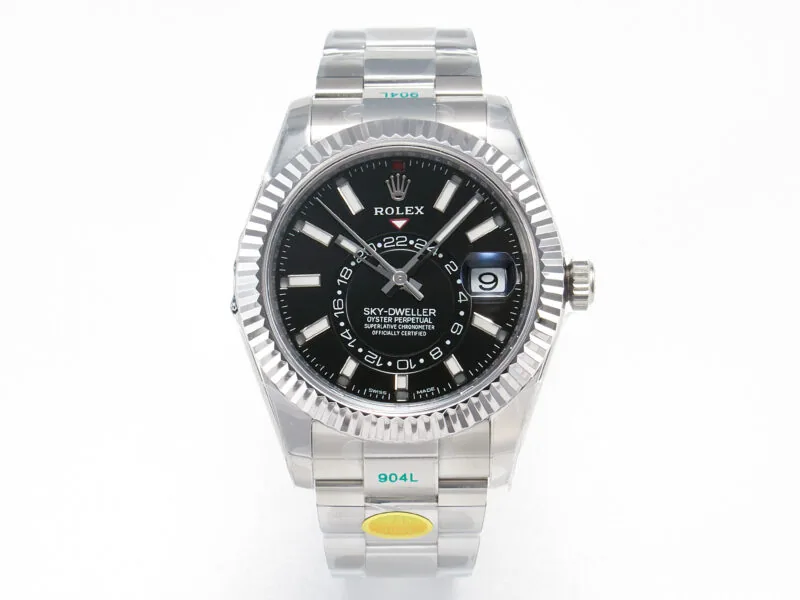 Sky-Dweller 326934 904L SS ZF 1:1 Best Edition cadran noir sur bracelet SS A2824 – Image 2