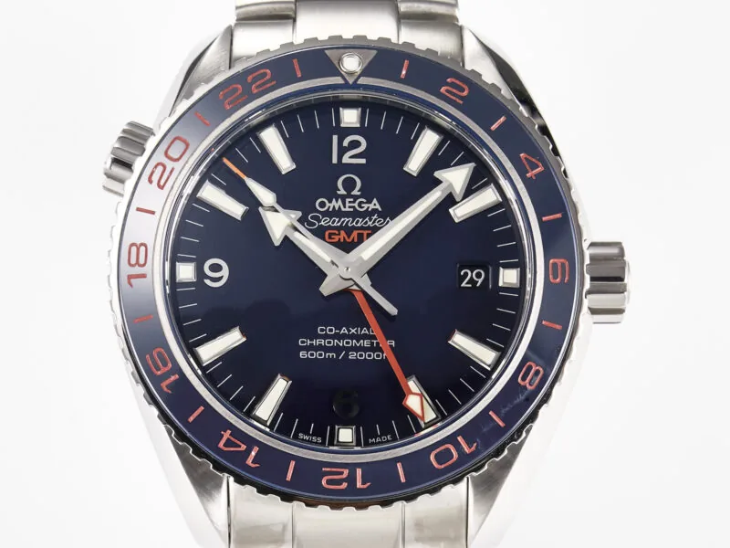Planet Ocean 600M Co-Axial GMT 43.5mm VSF 1:1 Best Edition esfera azul bisel de cerámica azul con brazalete SS A8605 Super Clone - Imagen 4