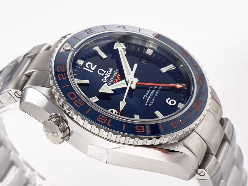 Planet Ocean 600M Co-Axial GMT 43.5mm VSF 1:1 Best Edition esfera azul bisel de cerámica azul con brazalete SS A8605 Super Clone - Imagen 6