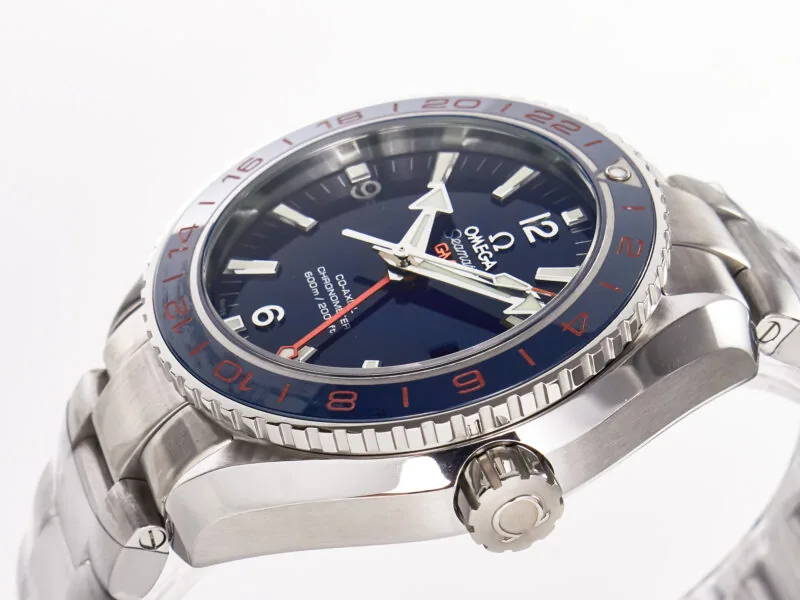 Planet Ocean 600M Co-Axial GMT 43.5mm VSF 1:1 Best Edition esfera azul bisel de cerámica azul con brazalete SS A8605 Super Clone - Imagen 11