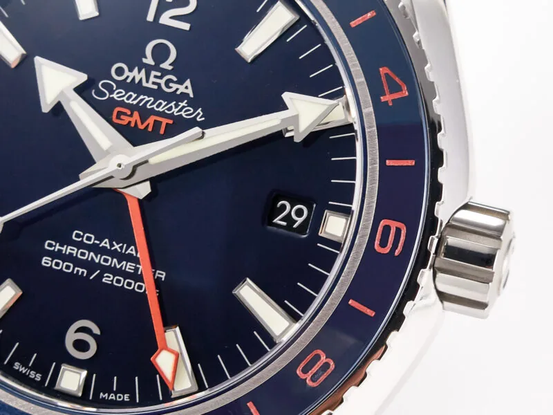 Planet Ocean 600M Co-Axial GMT 43.5mm VSF 1:1 Best Edition esfera azul bisel de cerámica azul con brazalete SS A8605 Super Clone - Imagen 10