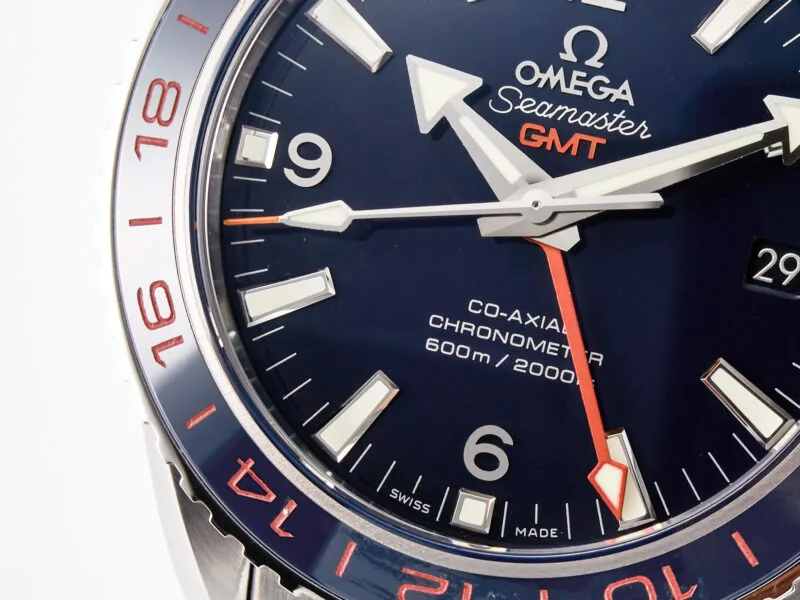 Planet Ocean 600M Co-Axial GMT 43.5mm VSF 1:1 Best Edition esfera azul bisel de cerámica azul con brazalete SS A8605 Super Clone - Imagen 8