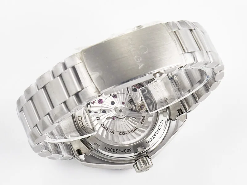 Planet Ocean 600M Co-Axial GMT 43.5mm VSF 1:1 Best Edition esfera azul bisel de cerámica azul con brazalete SS A8605 Super Clone - Imagen 22
