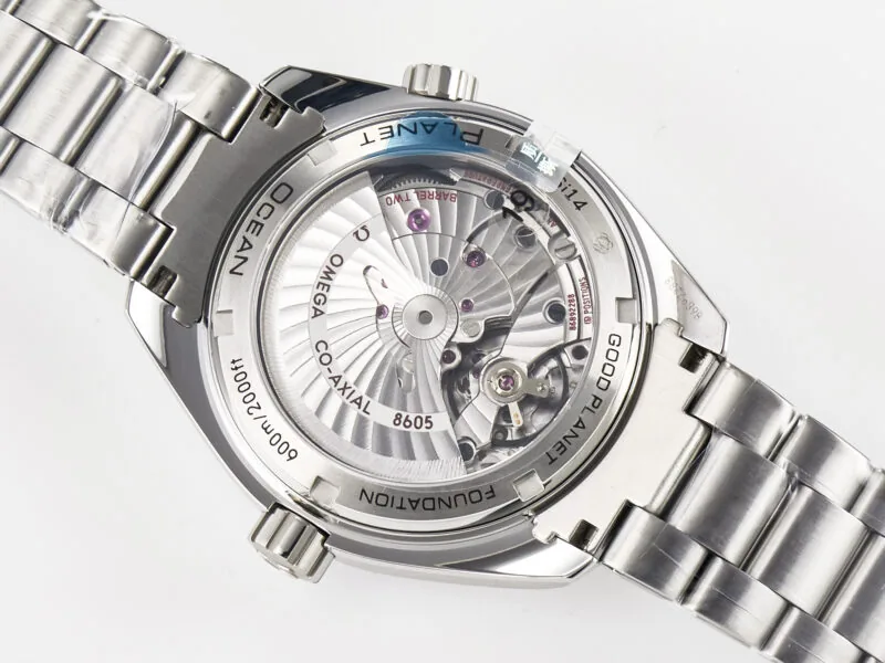 Planet Ocean 600M Co-Axial GMT 43.5mm VSF 1:1 Best Edition esfera azul bisel de cerámica azul con brazalete SS A8605 Super Clone - Imagen 18