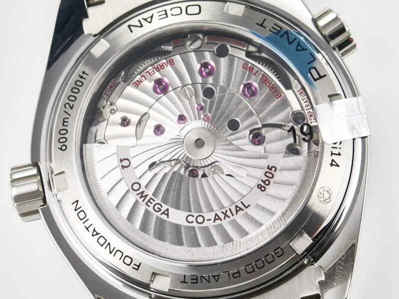 Planet Ocean 600M Co-Axial GMT 43.5mm VSF 1:1 Best Edition esfera azul bisel de cerámica azul con brazalete SS A8605 Super Clone - Imagen 15