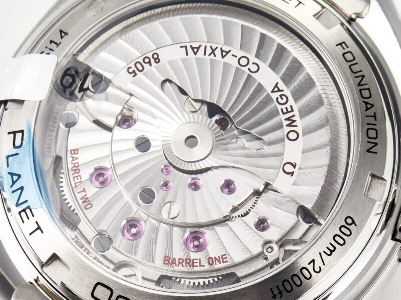 Planet Ocean 600M Co-Axial GMT 43.5mm VSF 1:1 Best Edition esfera azul bisel de cerámica azul con brazalete SS A8605 Super Clone - Imagen 16