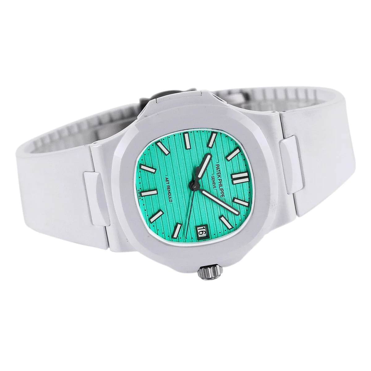 AET Nautilus 5711 Biscay Green Dial White Ceramic