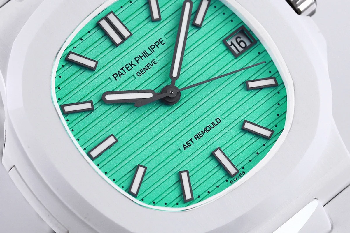 AET Nautilus 5711 Biscay Green Dial White Ceramic