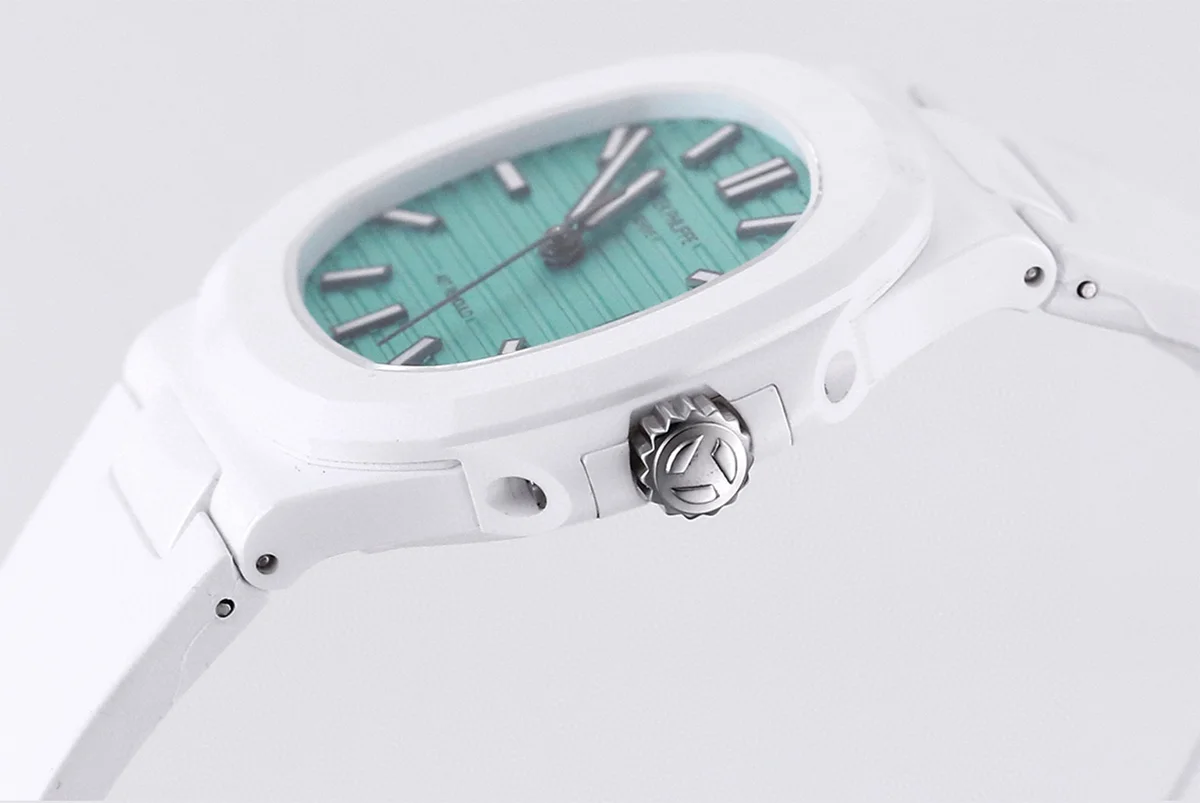 AET Nautilus 5711 Biscay Green Dial White Ceramic