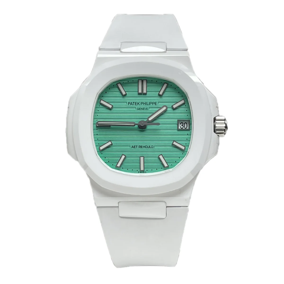 AET Nautilus 5711 Biscay Green Dial White Ceramic