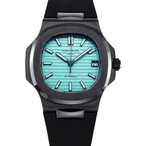 AET Nautilus 5711 Roselend Blue Dial Black Ceramic
