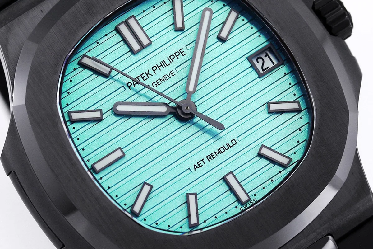 AET Nautilus 5711 Roselend Blue Dial Black Ceramic