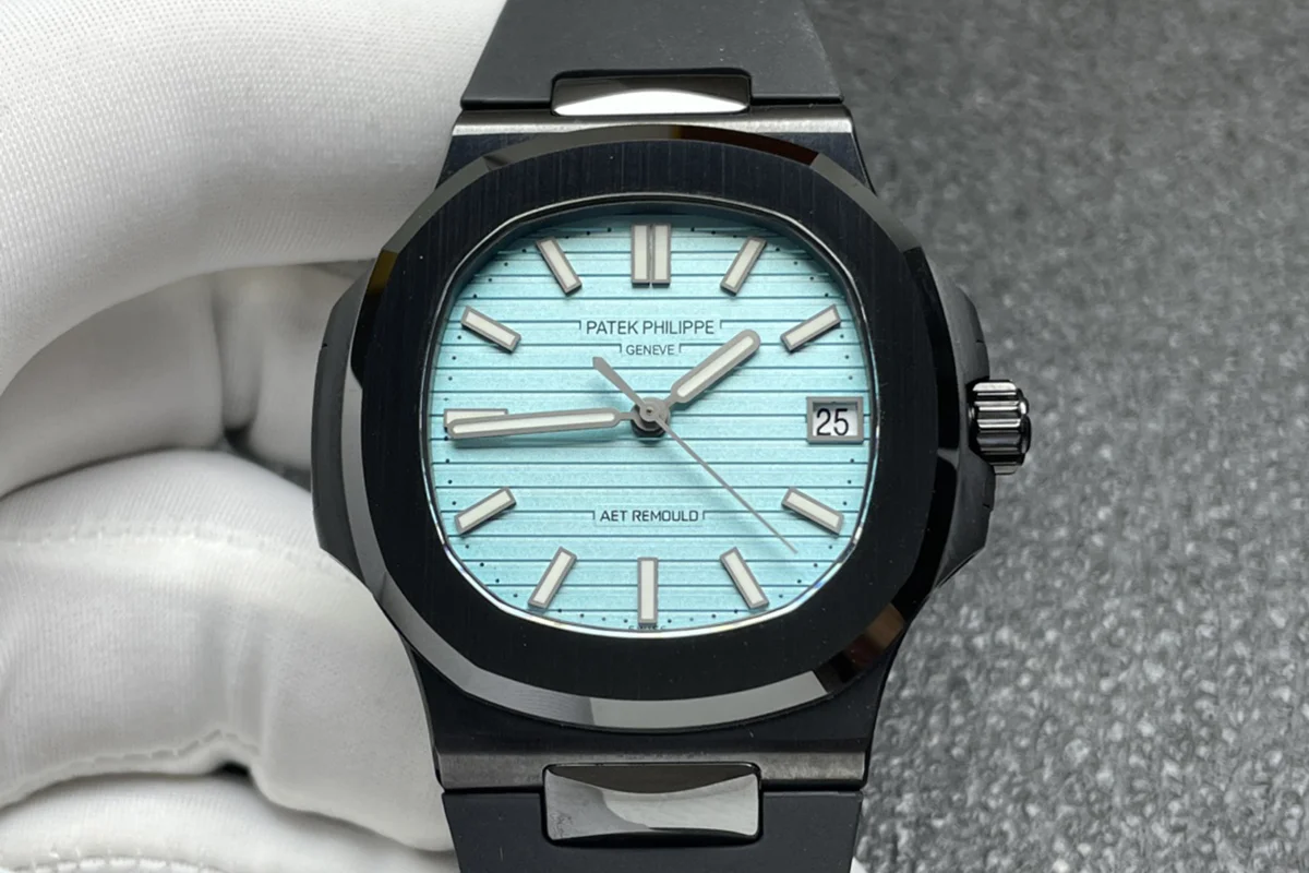 AET Nautilus 5711 Roselend Blue Dial Black Ceramic