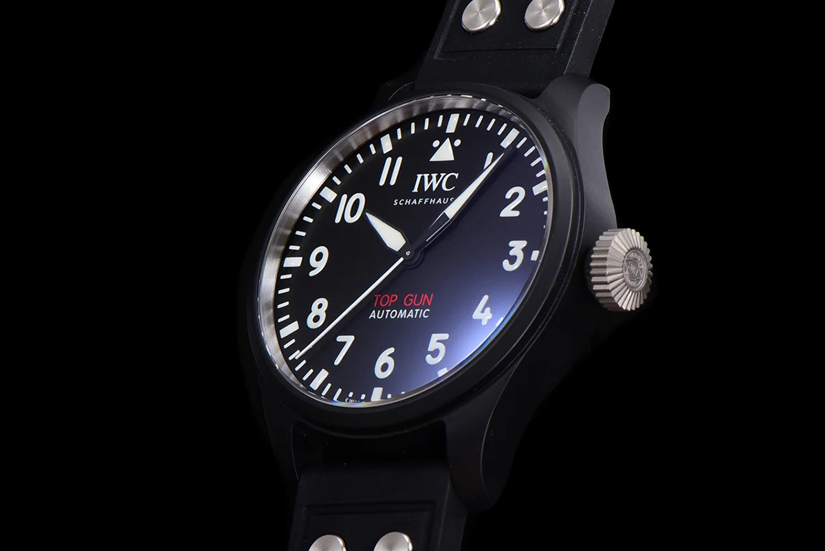 Big Pilot’s Watch Automatic Top Gun IW326906 on Black Leather Strap
