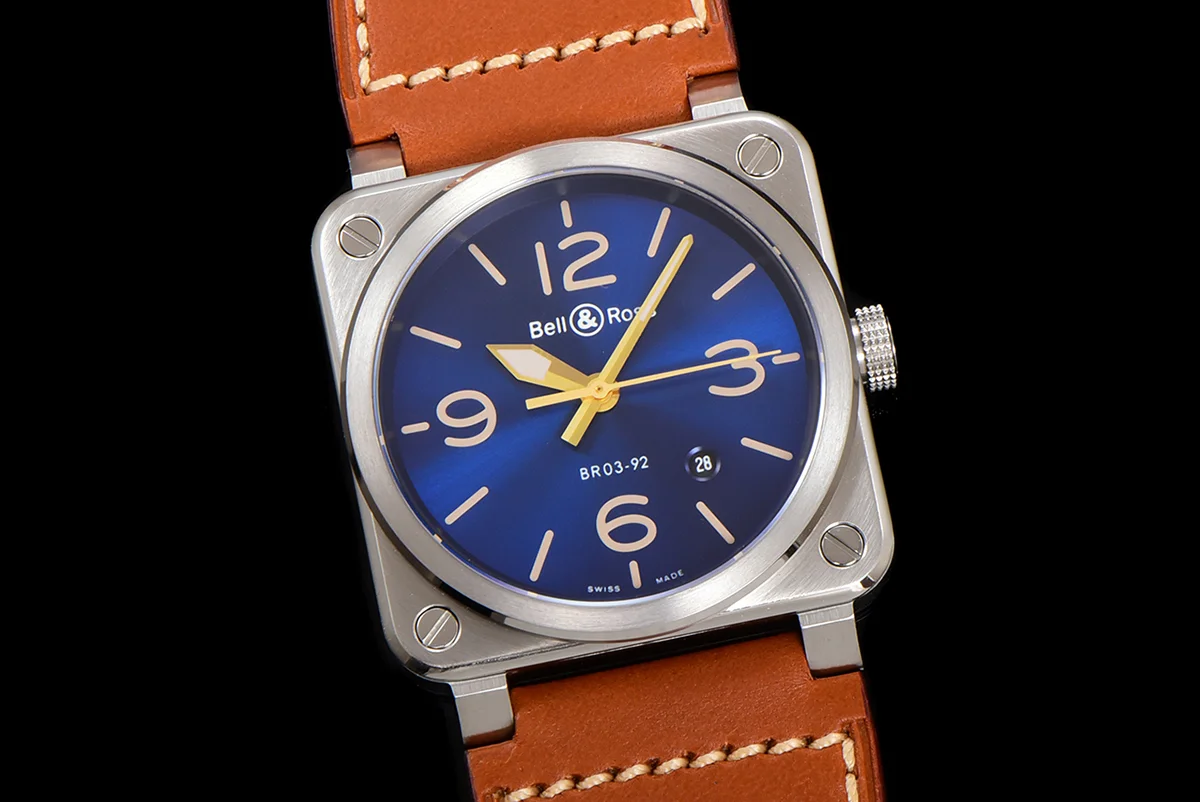BR 03-92 Blue Sunburst Dial