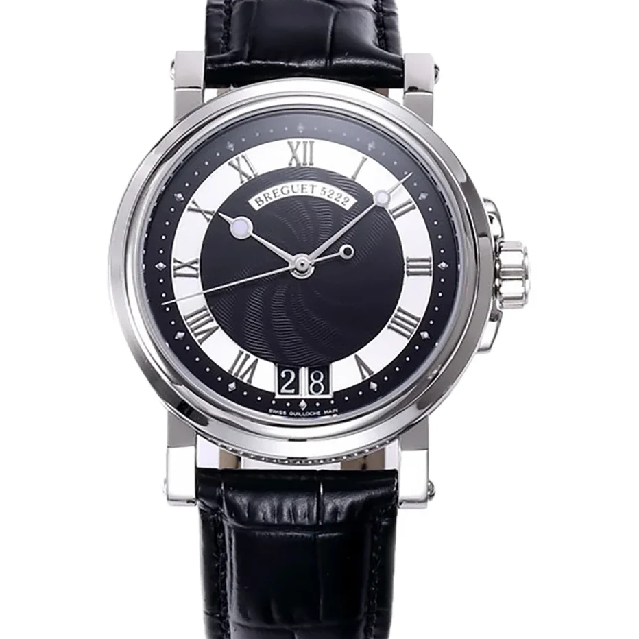 Breguet Marine Automatic Big Date 5817 Black Dial Watch in Steel