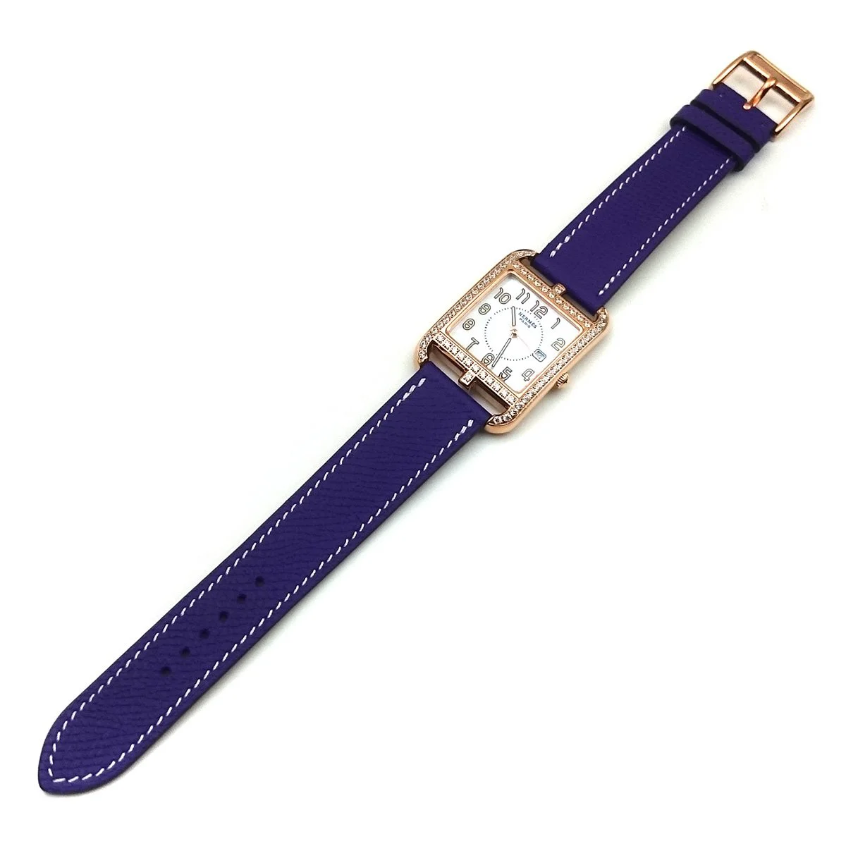 Cape Cod GM Quartz Rose Gold with Diamond Bezel on Purple Epsom Leather Strap