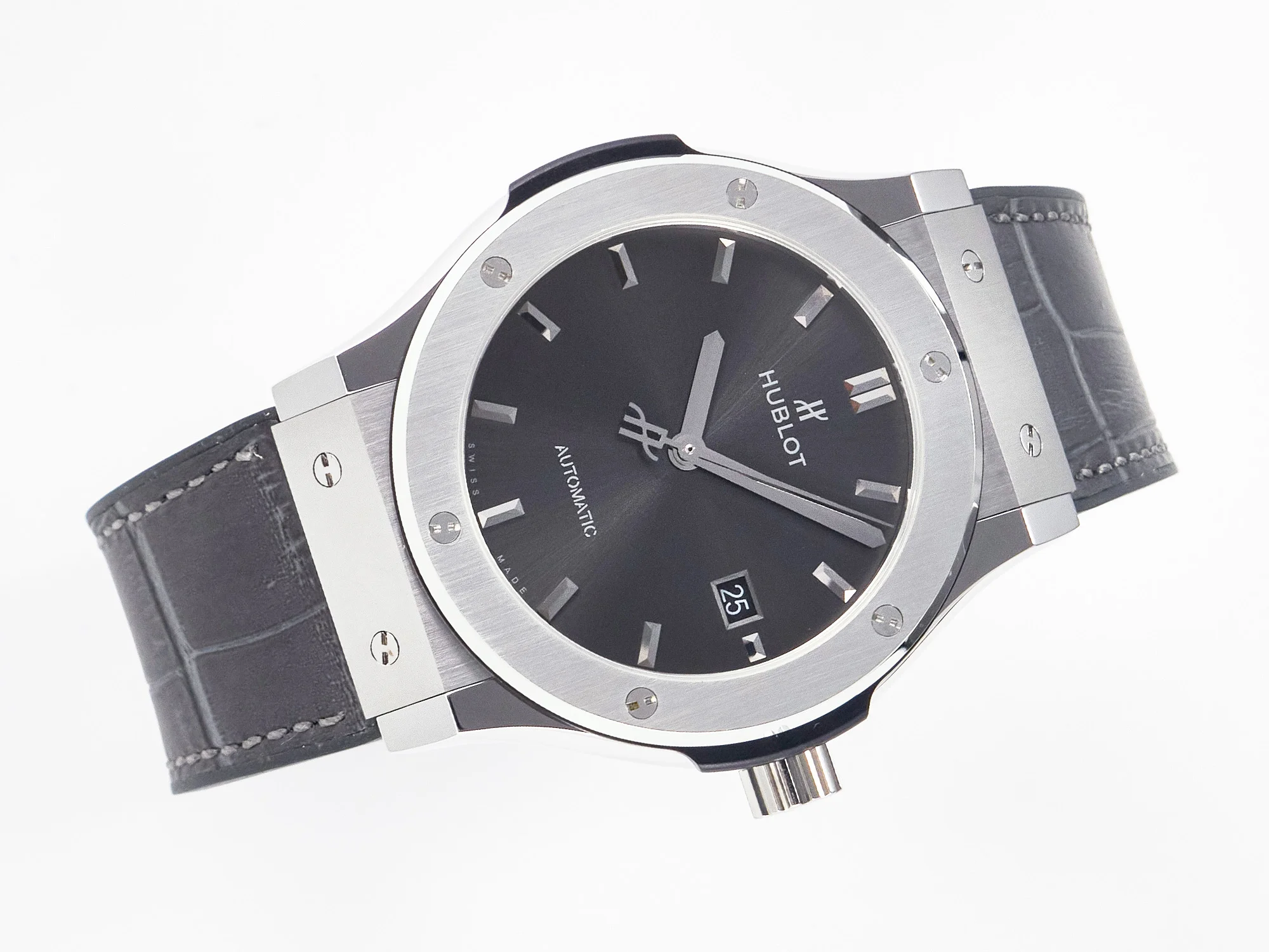 Classic Fusion 42mm SS JJF 1:1 Best Edition Gray Dial on Black Gummy Leather Strap